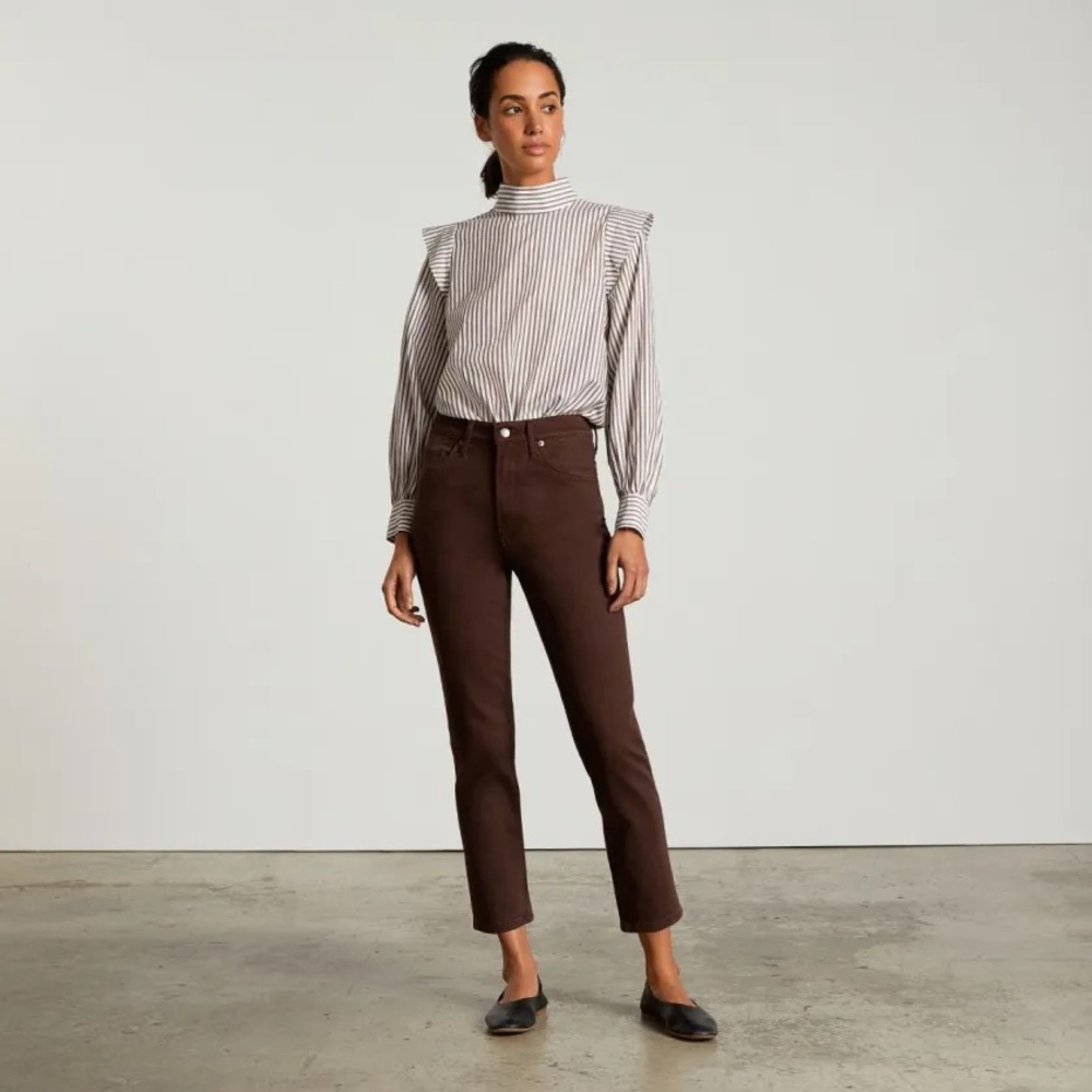 Everlane The Original Cheeky Jean Organic Cotton Brown 25 Cropped